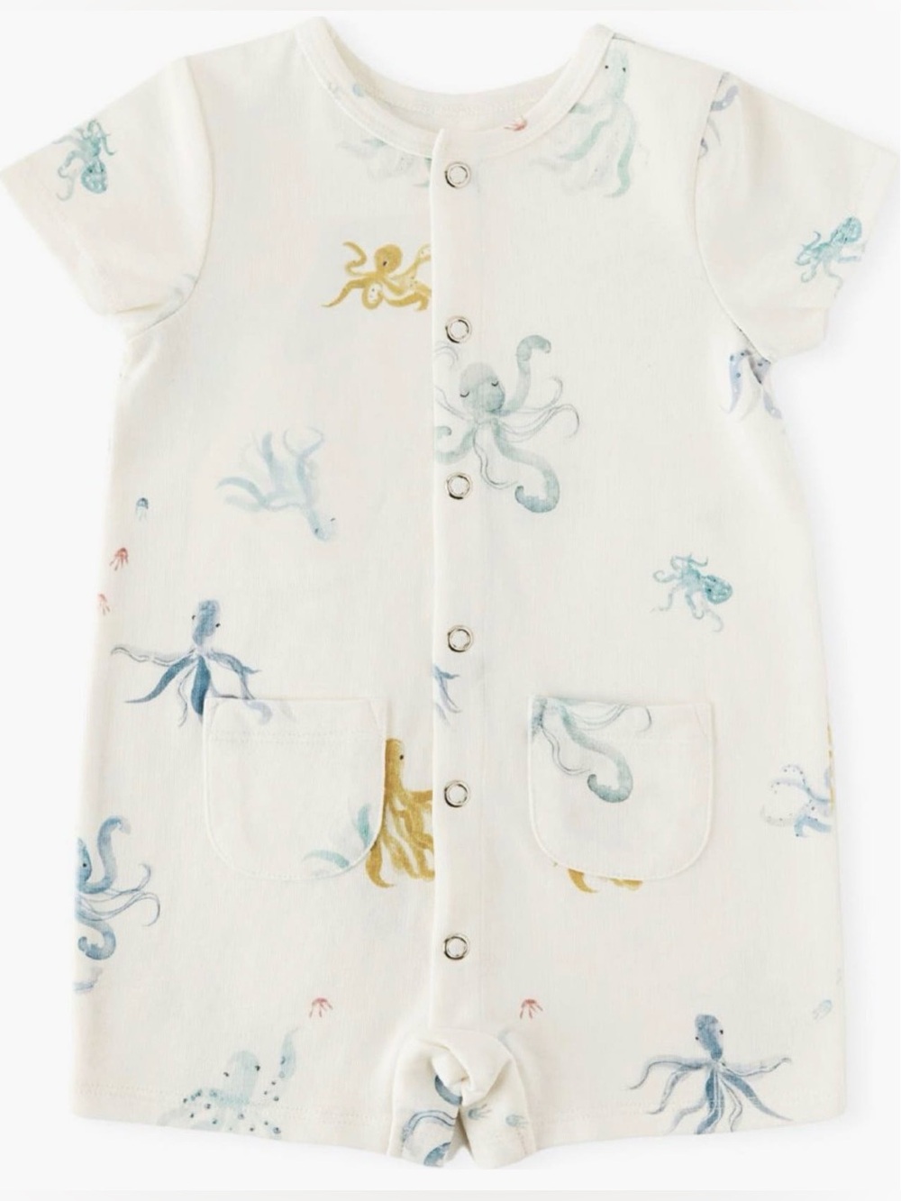 Pehr Organic Cotton Romper 6-12M - Octopus Print